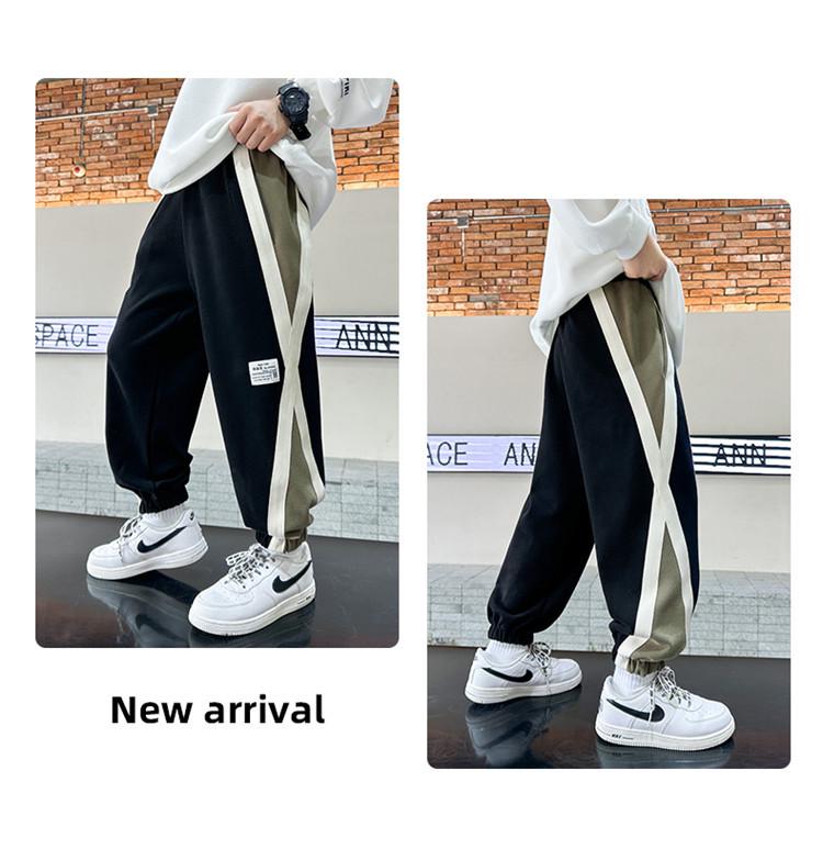 Children's Autumn Colorblock Pants Boys 2025: Casual Loose-Fit Fashion