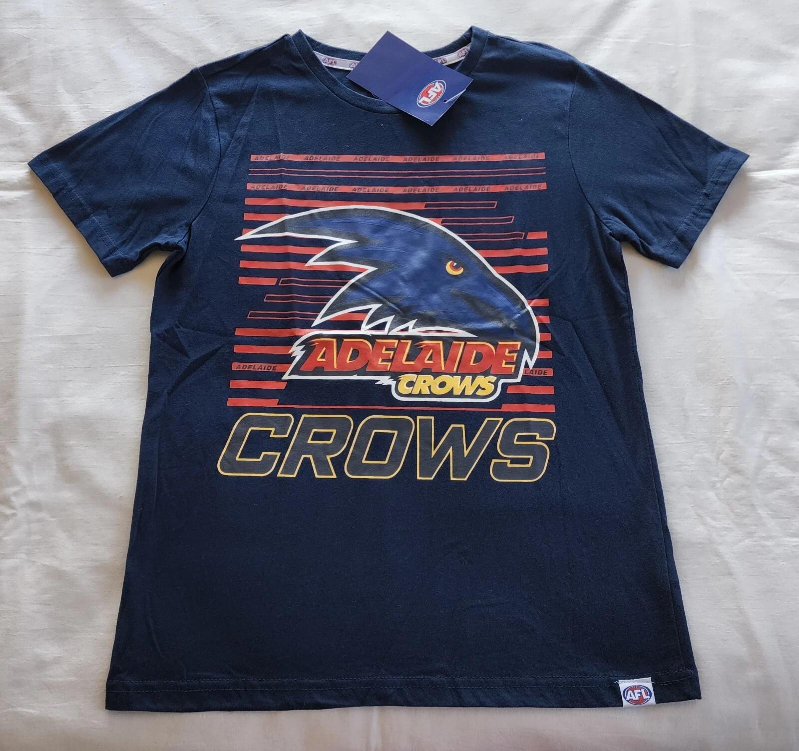 

Adelaide Crows AFL Boys Navy Blue Printed Short Sleeve T Shirt Size 12 New 3XL