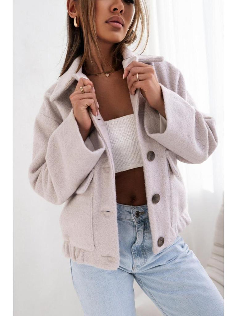 Women's Autumn/Winter Solid Color Woolen Coat 2024
