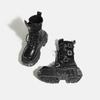 Metal Platform Middle Tube   New Dark Punk Increased Lace-up Female Zipper Girl Motorcycle Boots Women