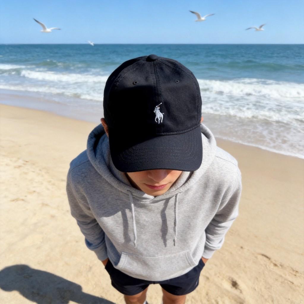 Polo Embroidered Baseball Cap With Wide Brim For Sun Protection And Casual Style