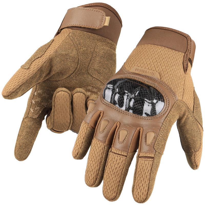 New Tactical Gloves CS Anti-collision Carbon Fiber Shell Anti Fall Anti Slip Wear Resistant Five Finger Sun Protection Touch Screen Riding Gloves