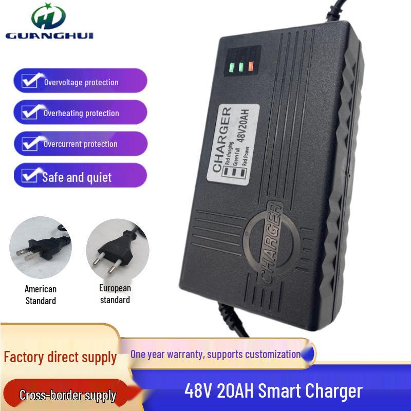 

48V 20AH Smart Three-Stage Lead-Acid Battery Charger for Cross-Border Use Chinese Standard IEC Input