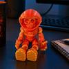 Stress Relief Fidget Toy 3D Printed Skull Astronaut Figurine, Articulated Skeleton Spaceman Action Figure, Cool Room Decor Halloween Movable