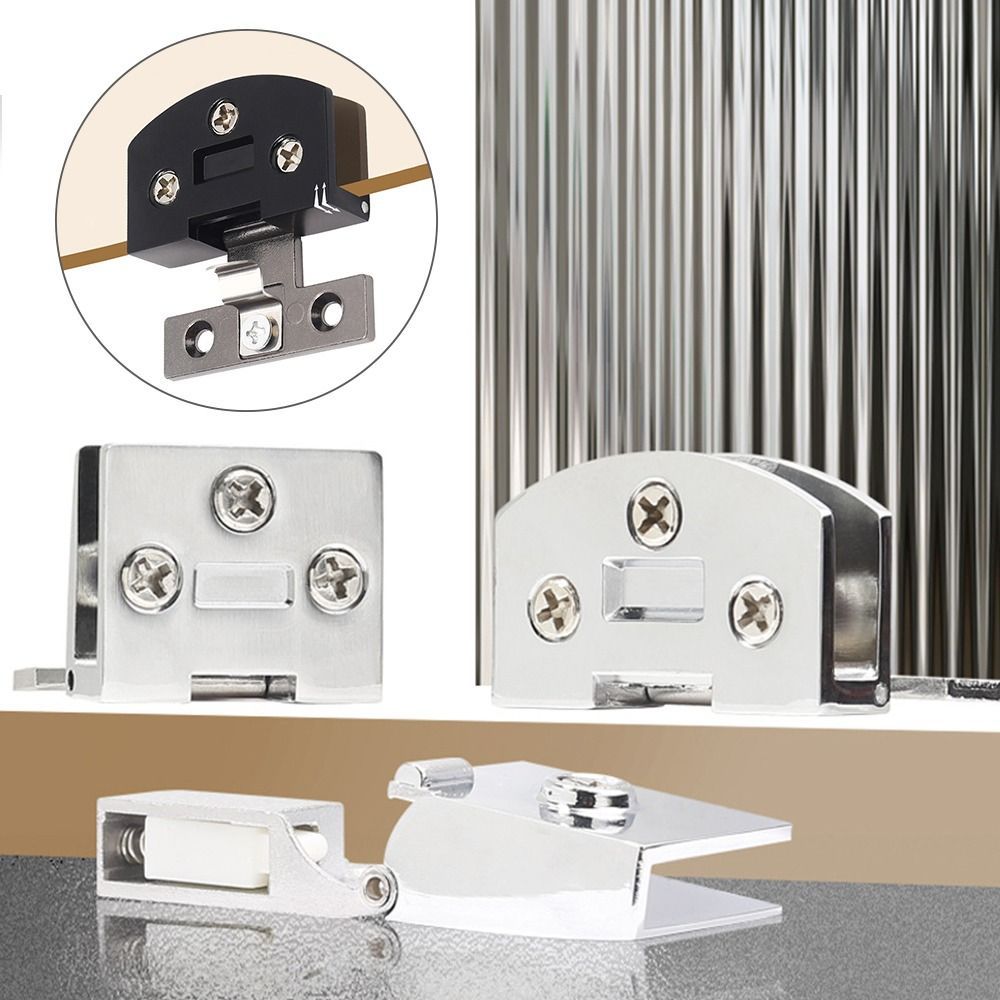 Zinc Alloy Glass Door Clamp Display Cabinet Hinge Multifunctional Hinge Protector Holder Furniture Accessories Hardware