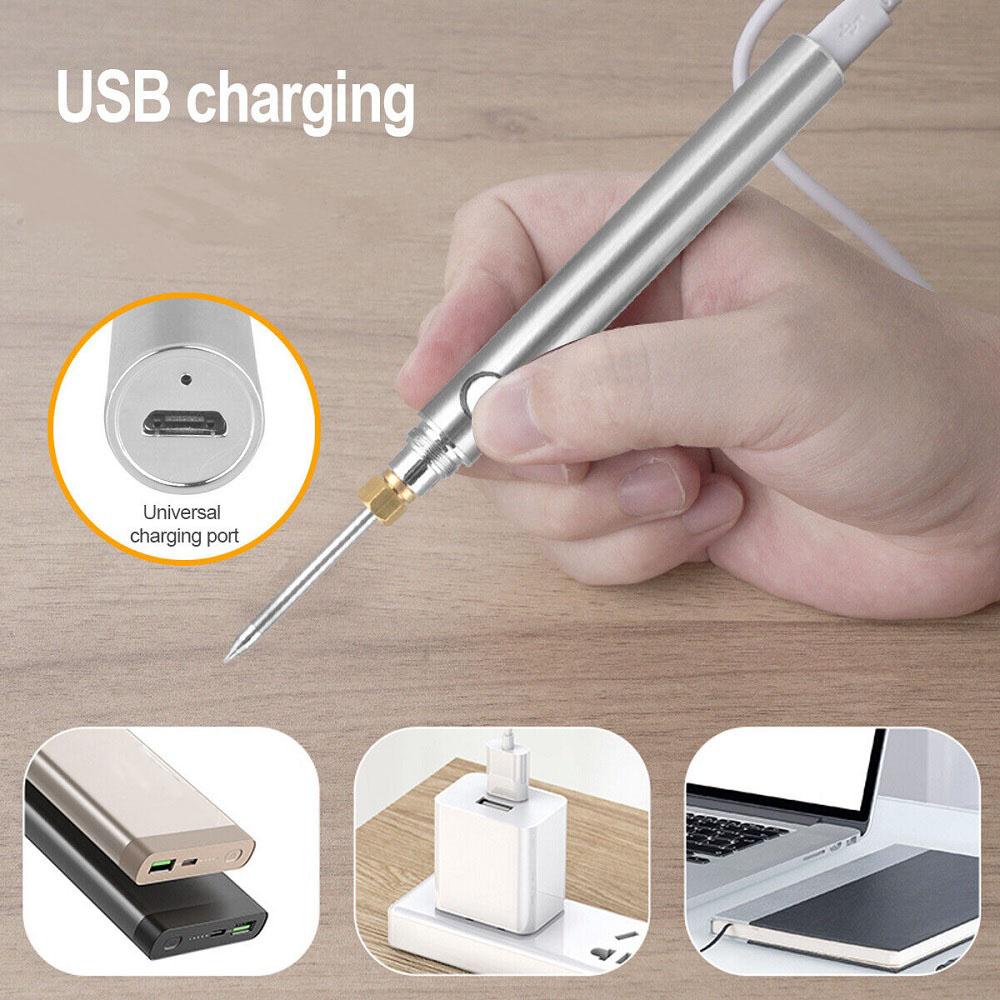 Silver Wireless Rechargeable Woldering iron Soldering Pen With USB Cable DC5V 8W