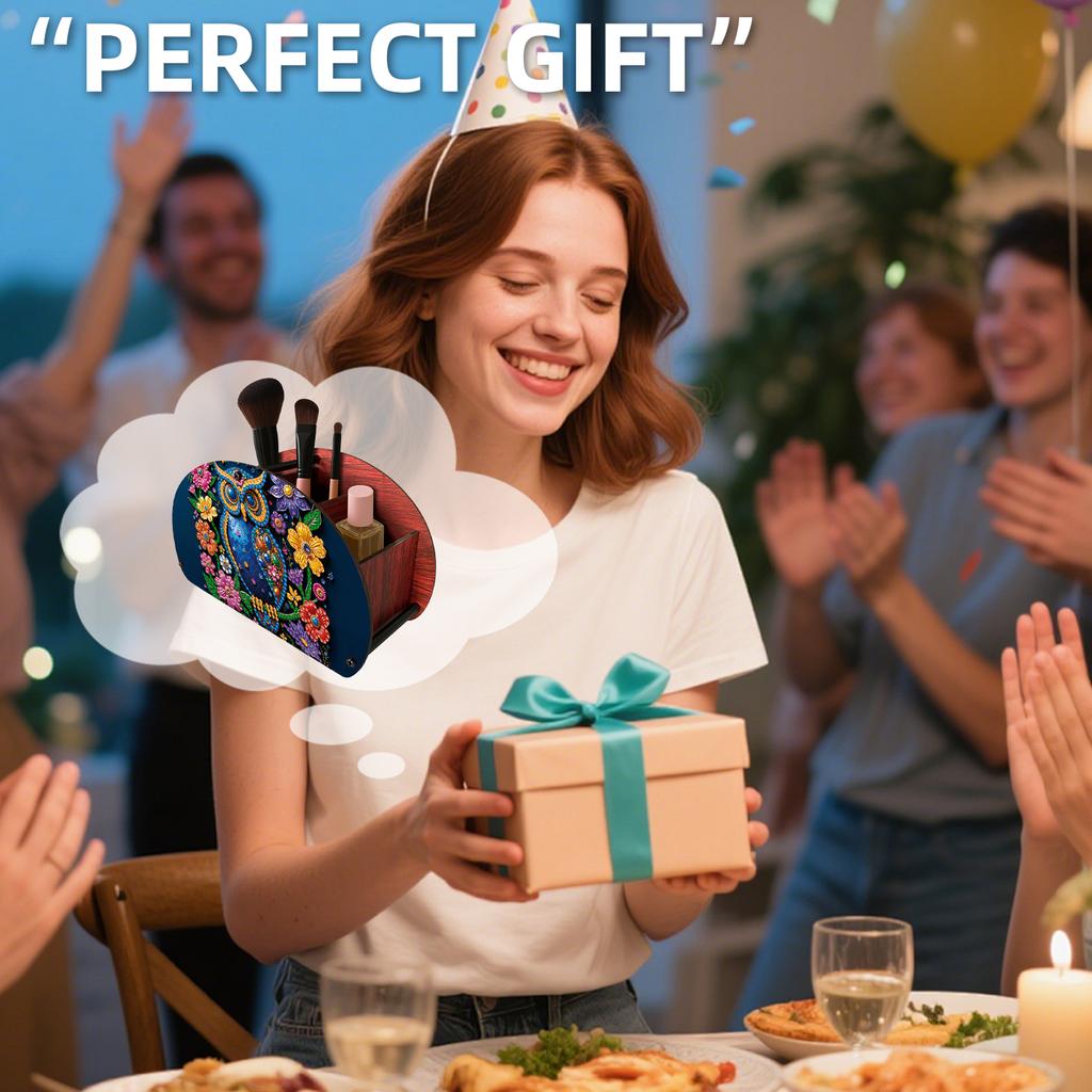 Diamond Painting Organizer Case Handmade Storage Holder Case Makeup Brush Storage Box for Adult Birthday Presents Craft Kit