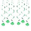 St. Patrick's Day Banner Shamrock Garland Lucky Banner Burlap Irish Garland Green Four Leaf Banner and Felt Shamrock