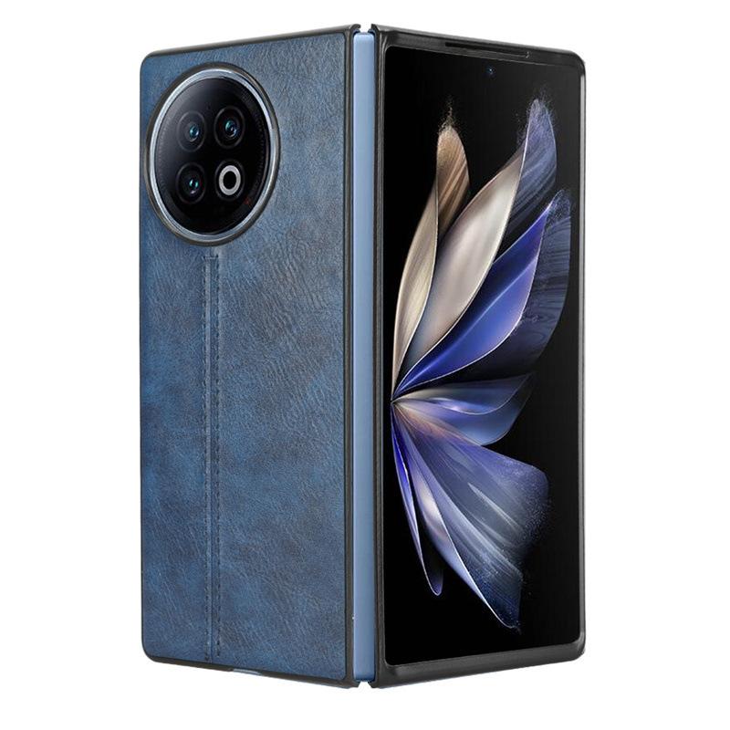Luxury PU Leather +PC Cow Pattern Texture Phone Back Case Cover for vivo X Fold 2