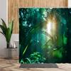 Green Jungle Shower Curtain Summer Forest Tree Bathroom Bath Decoration Home Decor Natural Landscape 3D Living Room Curtains Set