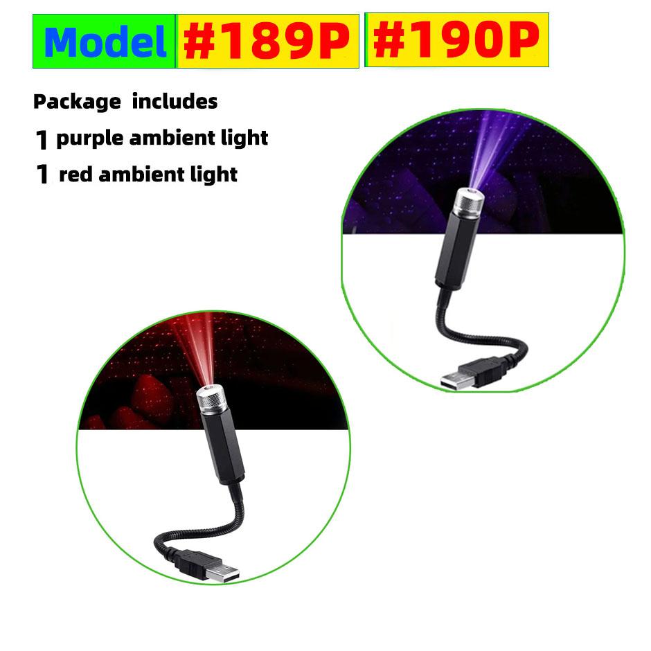 Mini LED Bil Tak Stjärna Nattljus Projektor Atmosfär Galaxy Lampa USB Dekorativ Justerbar för Auto Tak Rum Takdekor