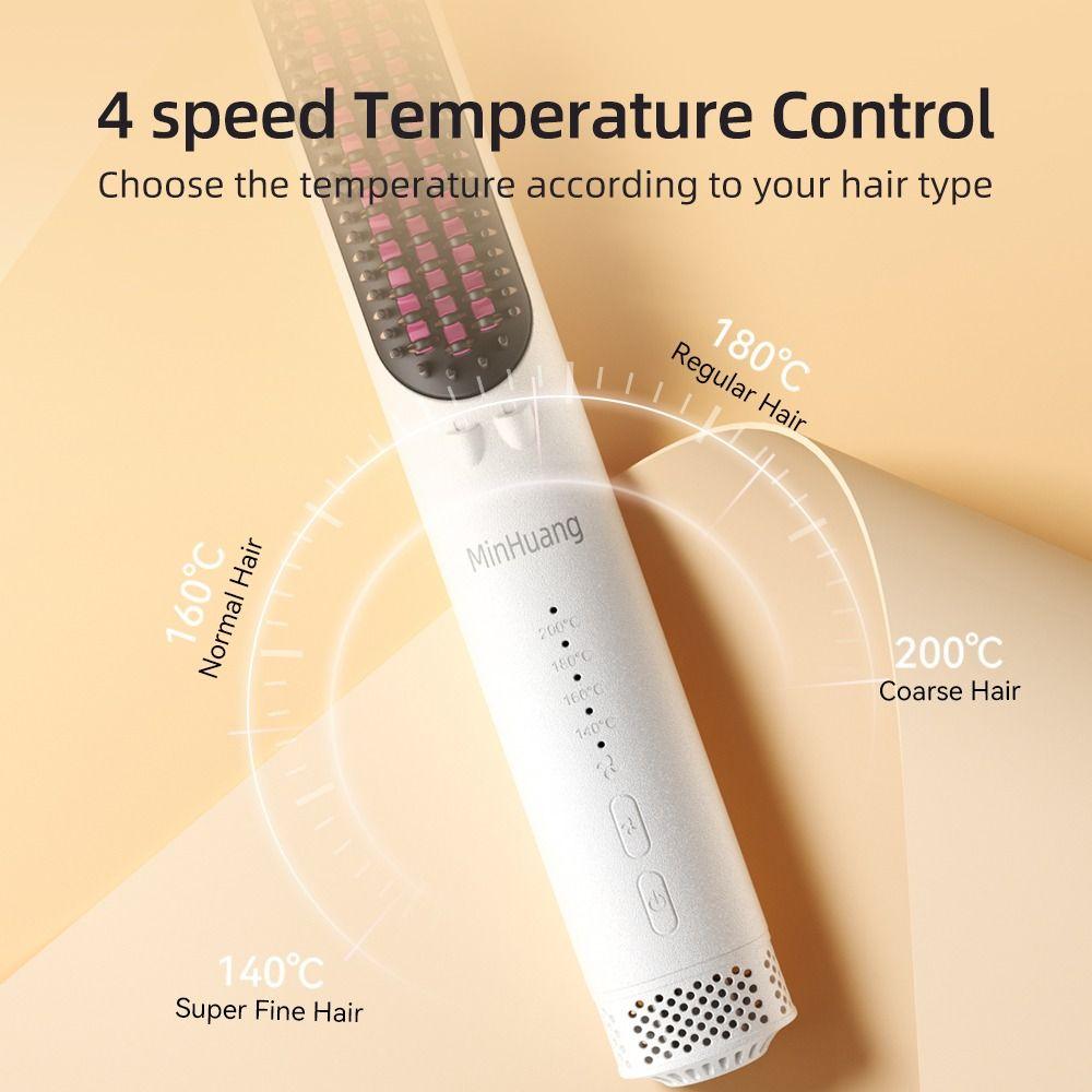 4 Temp Settings Straightening Comb Cool Air Straight Hair Comb New Hair Straightener