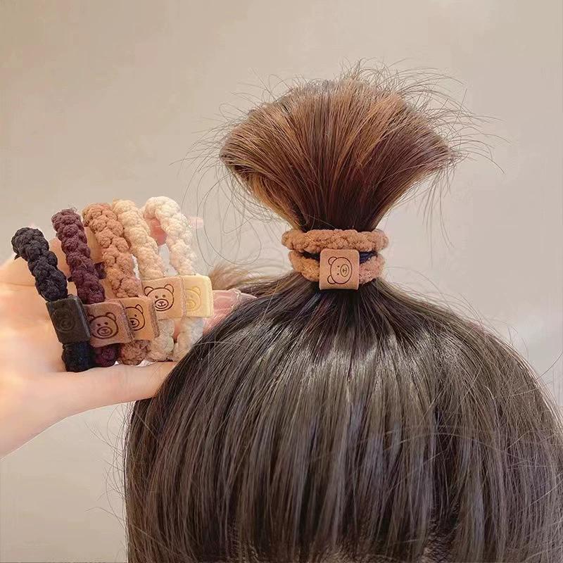 5 stk/pose Kvinner Høy Elastisk Hårstrikk Jenter Hestehaleholder Hårtau Gummistrikk Pannebånd Hårtilbehør