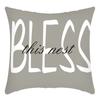 New Green Plant Letter Printing Green Plant Small White Flower Print Pillow Home Sofa Cushion Cover
