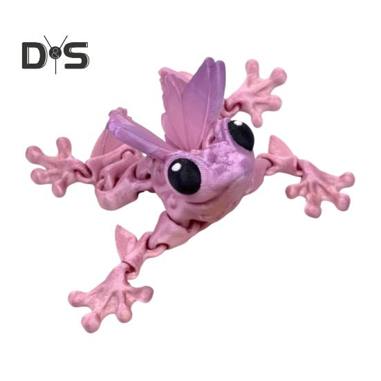 

3D-печатная фигурка лягушки, подвижные суставы, модель фигурки лягушки, игрушка, шарнирная фигурка животного, домашний офис, книжная полка, украшение для рабочего стола, орнамент розовый