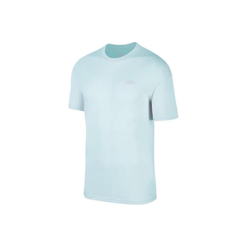 Nike T Shirts Men s Light Blue Crew Neck Moderate Straight Fit CW1252-410 S
