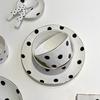 Pastoral Polka Dot Ceramic Tableware Set Household Rice Bowl Creative Internet Celebrity Gold Plate Steak Western Plate