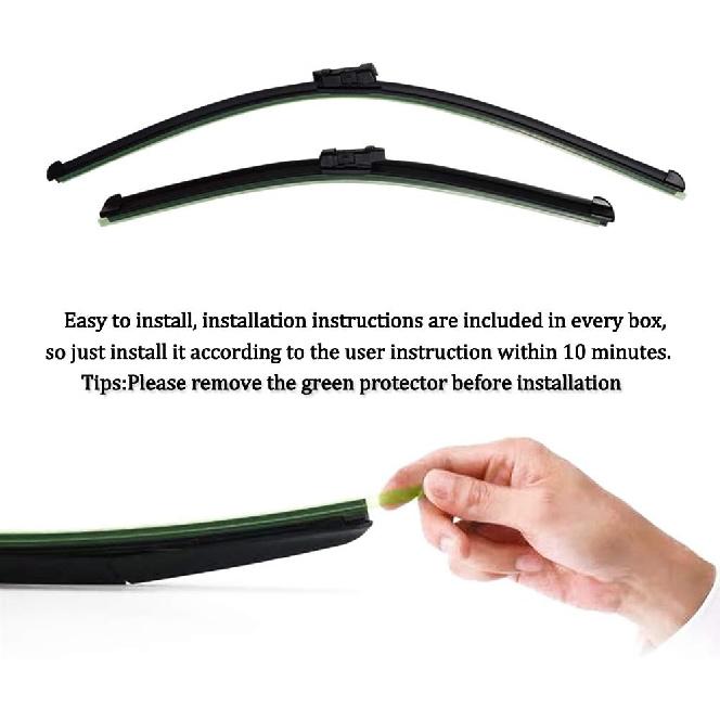 Windshield Wiper Blades For Model 3 Model Y 2017-2024, Original Equipment Replacement Wiper Strips (Set Of 2)