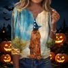 Damen Casual Halloween Print 3/4 Ärmel T-Shirt Top