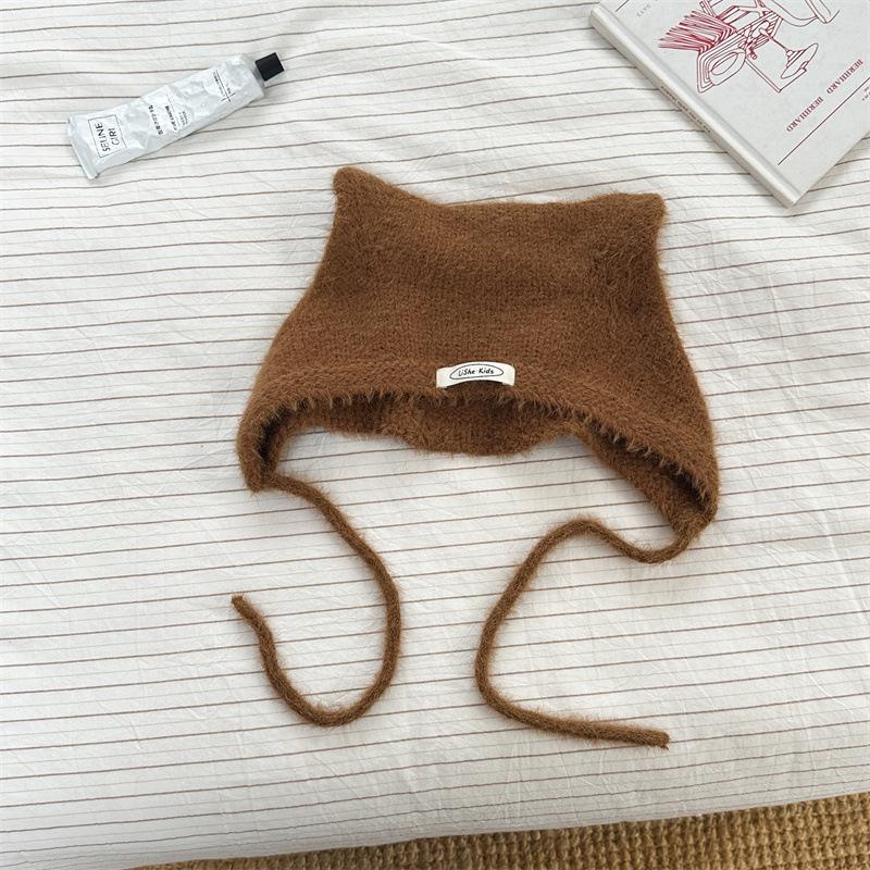 Cat Ear Kids' Knit Wool Hat - Stylish & Windproof Autumn/Winter Pullover for Boys & Girls