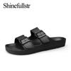 Sommar Justerbara Mjuka Tofflor För Män Platt Eva Tofflor Lättviktiga Anti-halk Tofflor Storlek 34-47 48 49 Dropshipping