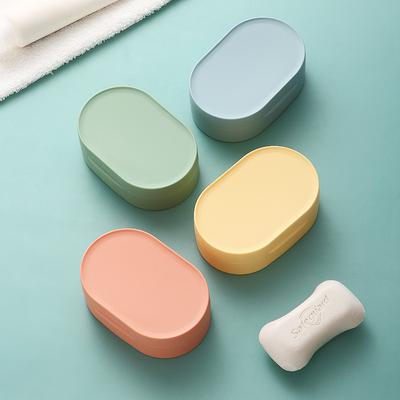 Runde Reiseseifenbox, tragbare Seifenschalen, Tablett mit Deckel, wasserdicht, versiegelter Seifenbehälter für Badezimmer, Dusche, Badezimmer-Gadgets