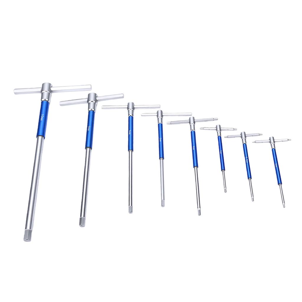 T Handle Wrench Set 2mm 2.5mm 3mm 4mm 5mm 6mm 8mm 10mm Non Slip Metric T Handle Spinner Set for Vehicles Maintenance