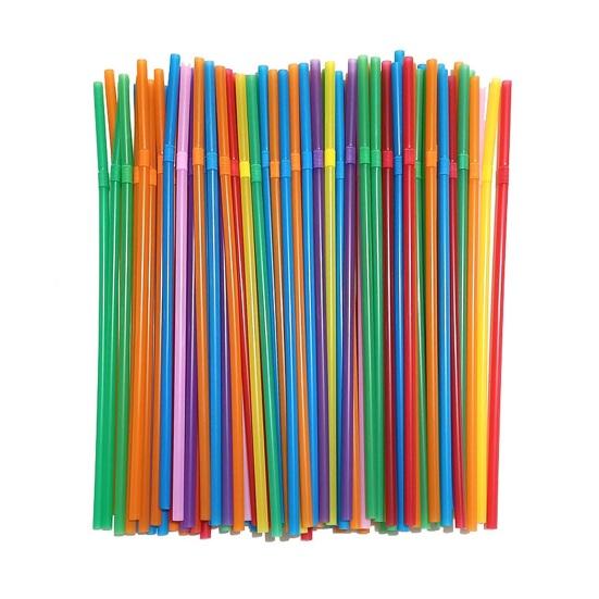 100PCS Disposable Straws, Colorful Bendable And Straight Straws, Food-Grade PP Safe Drinking Straws for Milk Tea Juice Drinks Party Use