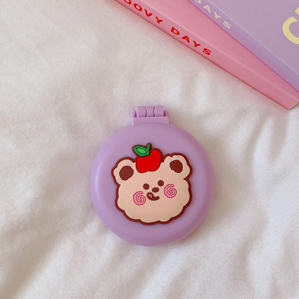 Cute Cartoon Folding Comb with Cosmetic Mirror for Girls Air Cushion Massage Portable Comb  Kids Dress Up Makeups Toy Gifts