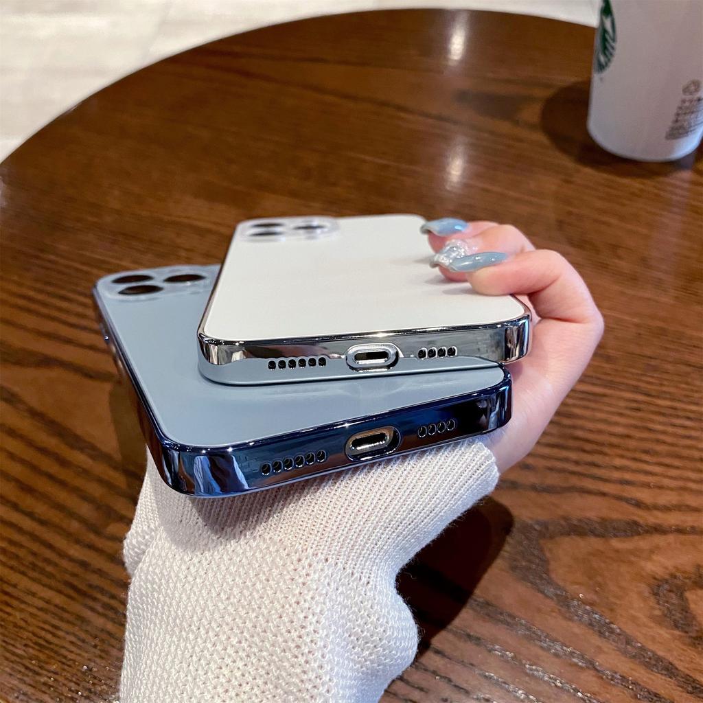 Applicable To IPhone 16pro High-end Mobile Phone Case Apple 15 Electroplated Frame Original Machine 14 Simple Protective Case I13