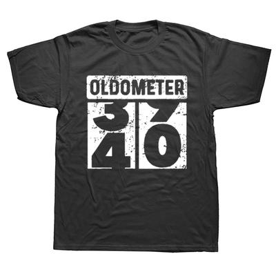 Fashion Oldometer Odo Meter Funny 40th Birthday Gift 40 Yrs Old Joke Unisex Cotton T-Shirt Vintage O-neck Short-sleeve T Shirt