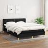 Maison Exclusive - Bed Slat Base with Mattress Black 140x200 Cm Fabric