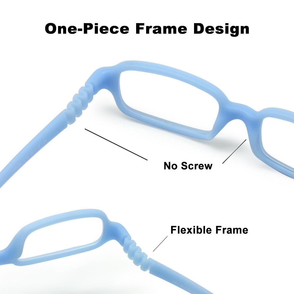 Baby Girl's Boy's Glasses Size 42mm with Cord No Screw One-piece Flexible Toddler Bendable Children Glasses Frame