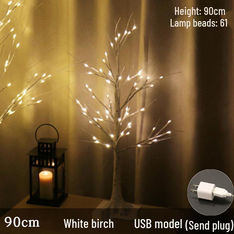 

Светодиодные гирлянды в виде березы для праздничного декора - Светящееся рождественское свадебное и фестивальное ландшафтное украшение Includes Plug