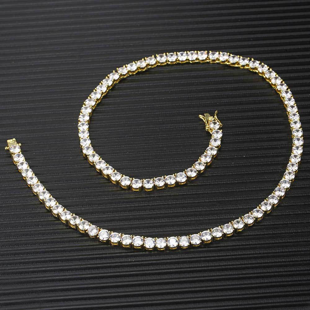 Men Women Tennis Necklace 3/4/5/6mm Zircon Chain Necklaces 40-60cm Unisex Choker Fine Jewelry