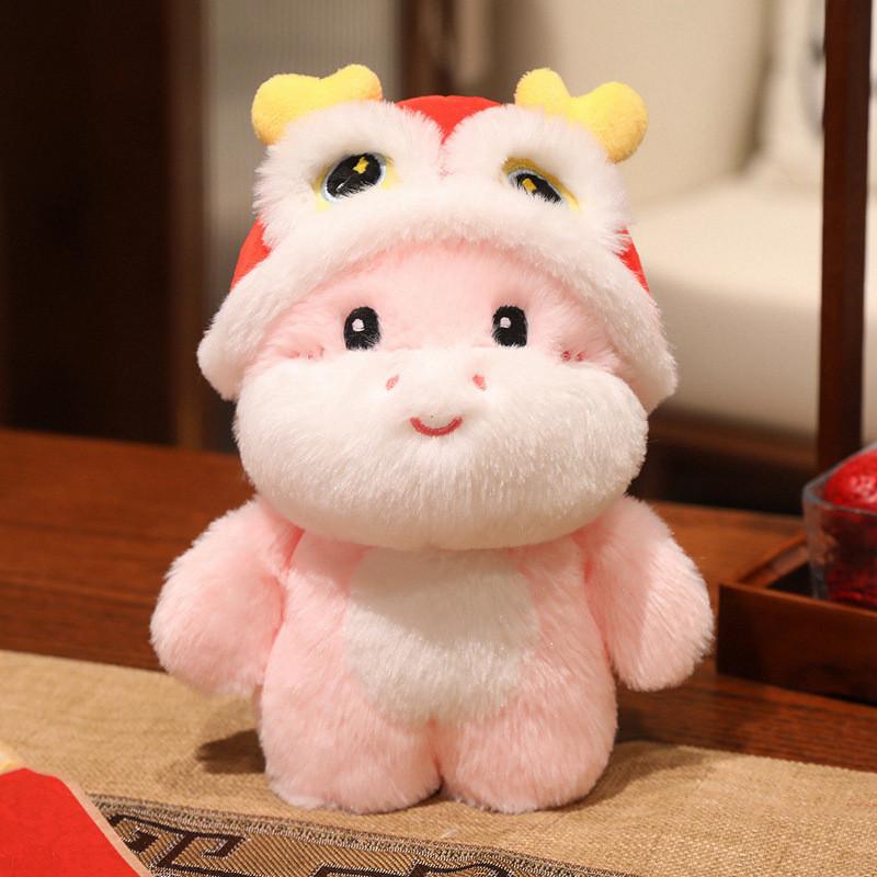 

Chinese Zodiac Lion Dance Hat Horse Plush Toy With Pp Cotton Filling For Lunar New Year Gifts 20cm розовый