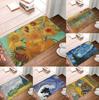 Twelve Sunflowers Carpet Retro Art Flower Anti Slip Floor Mat Kitchen Bedroom Entrance Carpet Home Party Warm Decoration