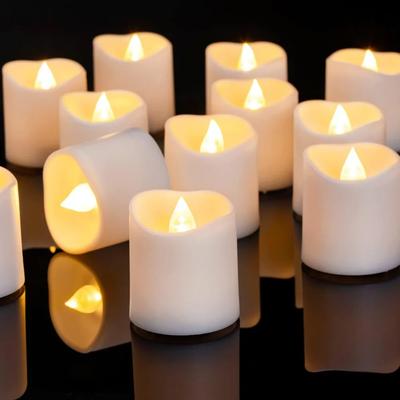12/24Pcs Flameless LED Candles Creative Ing Led Tea Light Warm White Flickring Candle Halloween Christmas Decor Candle Light