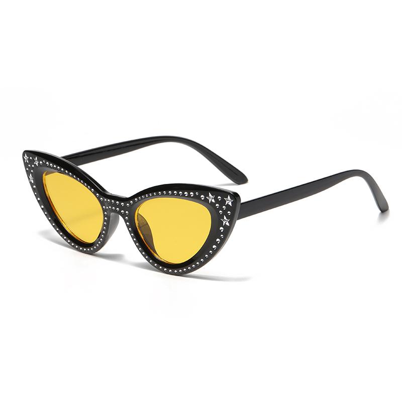 New Cat Eye Diamond Sunglasses Pentagram High-end Fashion Sunglasses Women's Trendy Glasses