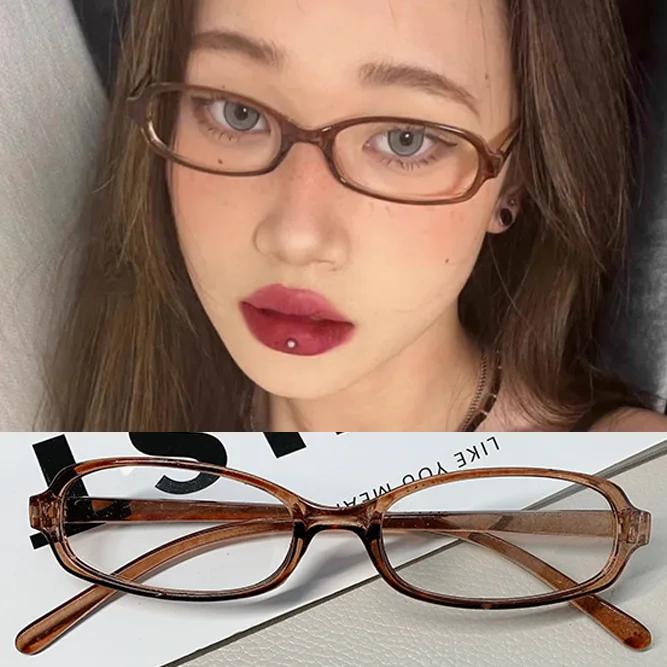 

Y2K Women Retro Glasses Girls Red Green Frame Anti-Blue Eyeglasses Comfortable Driving Oval Frame Eyewear Fashion Accessories