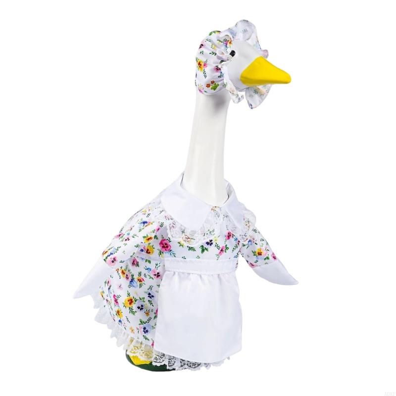 

Festival Easter Geese Costume Soft Polyester Fabric 23in Geese Statue Outfit with Hat Perfect For Doorway Decoration A0KF