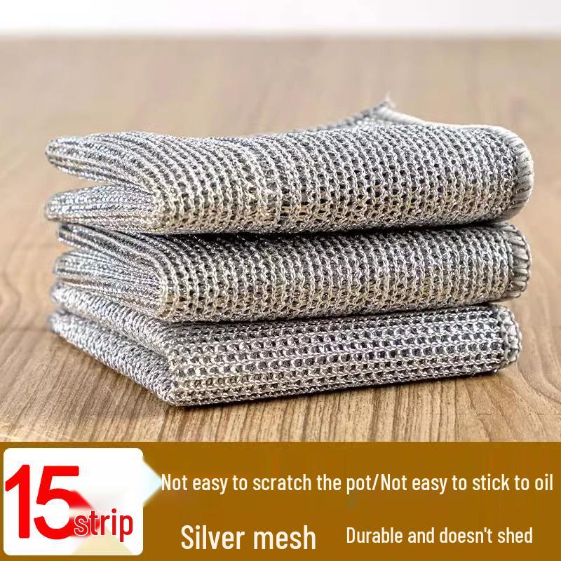 

Non-Stick Steel Wire Dishcloth - Daily Use for Decontamination, Oil Removal, Kitchen Cleaning, and Dishwashing