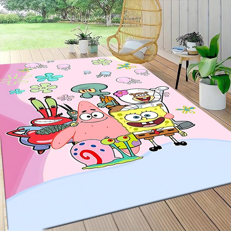 Spongebob Friends Adventure Carpet Rug Soft Washable Antislip Home Living Room Sofa Mats Personalized Christmas Rug