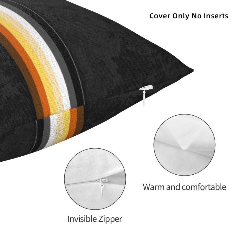 Distressed Gay Bear Pride Flag Stripe Throw Pillow Case Home Decor Cushions Cover For Sofa Car Seat Square Polyester Pillowslip