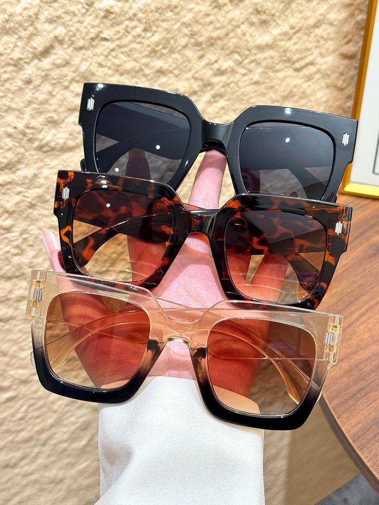 3Pcs European and American Fashion Trendy High-End Women's Sunglasses Set, Suitable for Fashionable Outings and Commuting