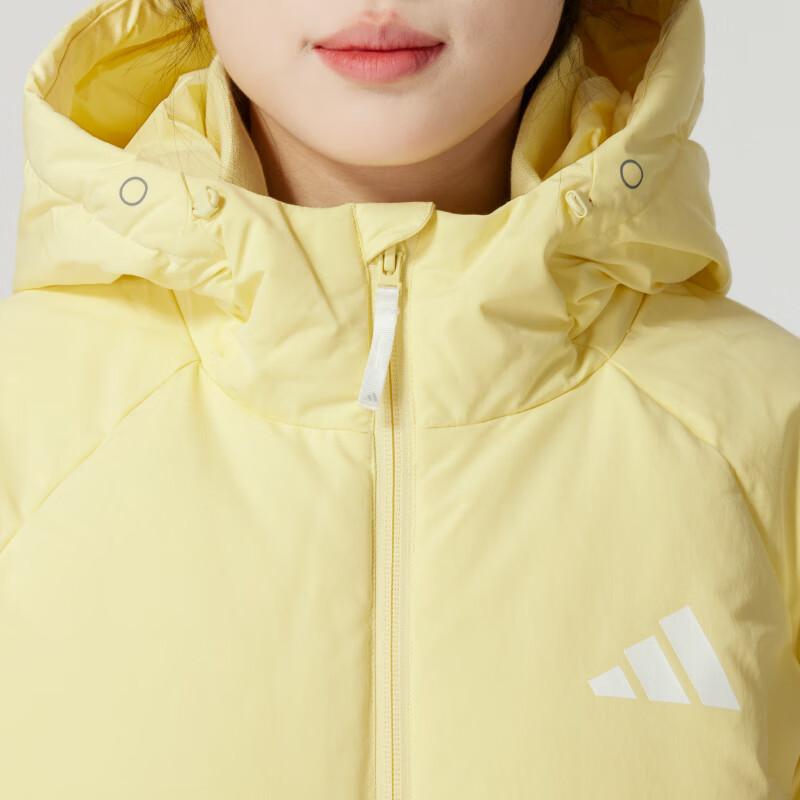 Adidas Fashion Hooded Comfortable Warm Sports Down Jacket Women Jacket Yellow JG5922