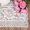 Rectangle Lace Placemats for Tables, 2 PCS White Lace Placemats Vintage White Laces Tablemats Embroidered Crochet Placemat Cloth Laces Floral Table