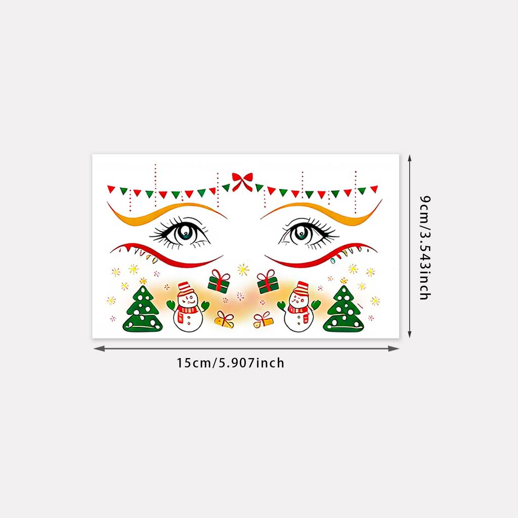 Christmas Makeup Face Stickers Cute Sweet Creative Christmas Day Temporary Tattoo Stickers