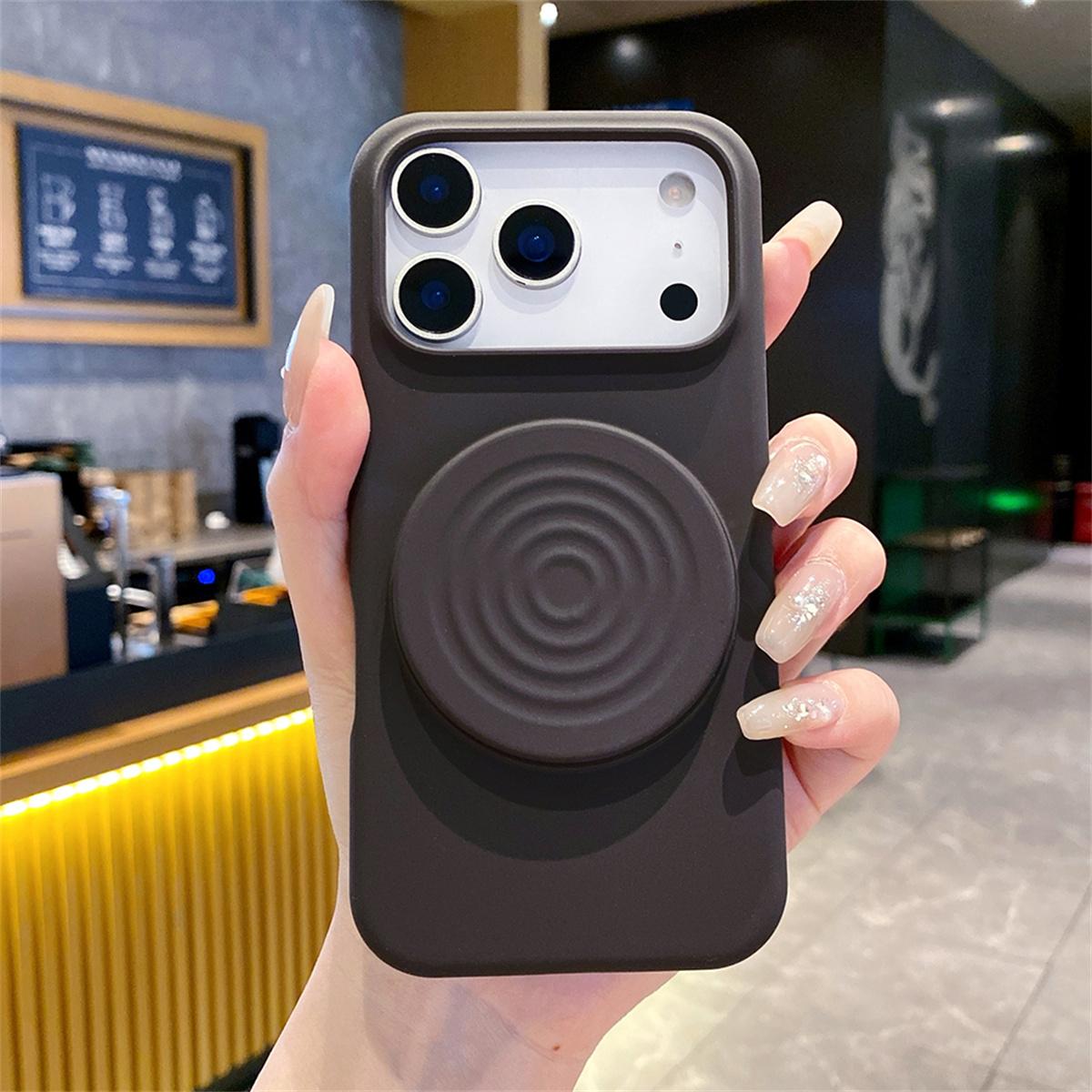 

Matte Water Ripple Bracket Solid Phone Case for IPhone 17 Air 16 15 14 Pro Max 13 Holder Shockproof Silicone Protective Cover iPhone 13
