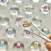 10Pcs Mini Cartoon Expression Stress Ball Anxiety Relief Clear Ball Squeeze Toy